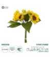GloboStar® Artificial Garden YELLOW SUNFLOWER BRANCH 21386 Τεχνητό Διακοσμητικό Μπουκέτο Ηλιοτρόπιο Κίτρινο Y37cm